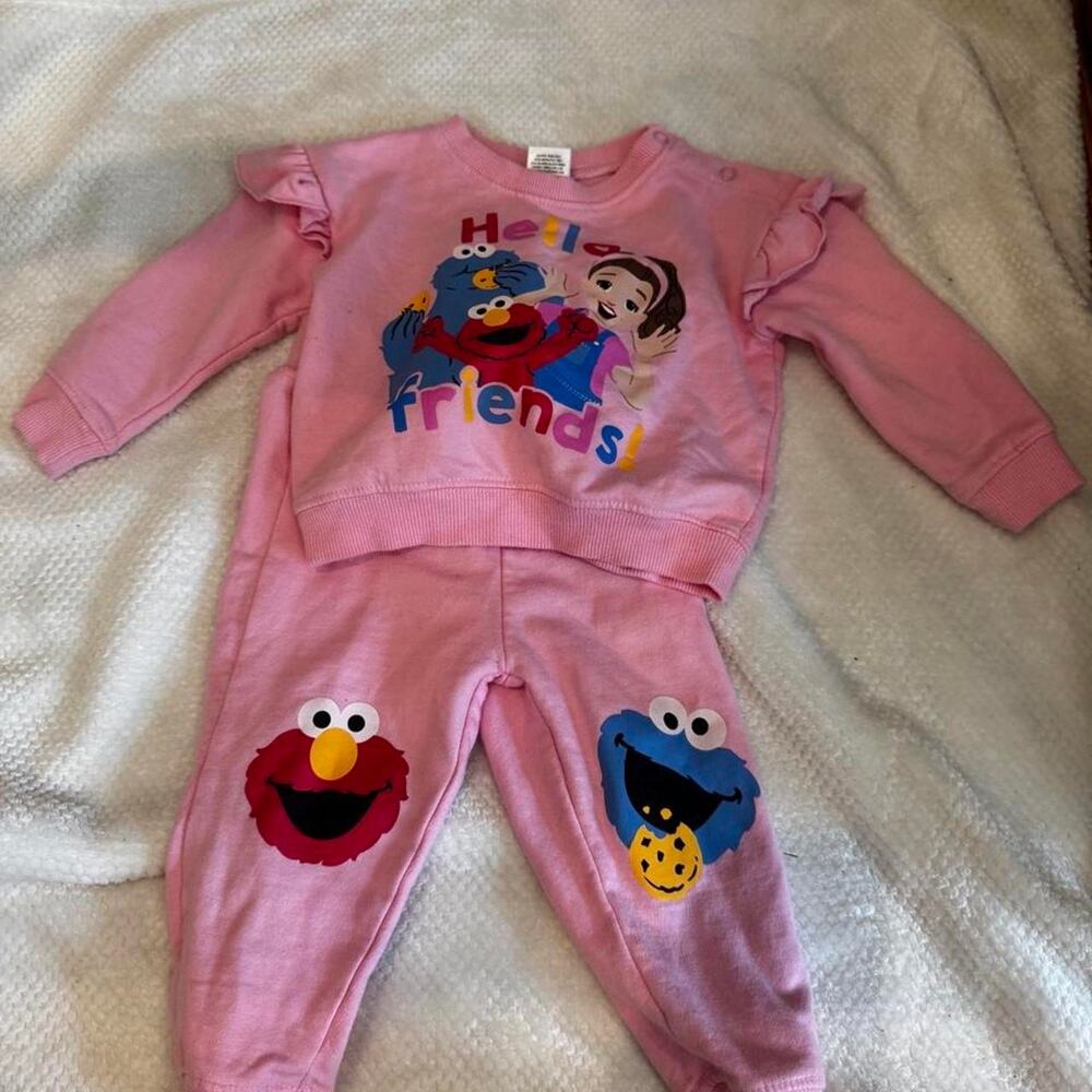Pink sesame street cotton